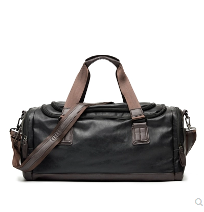 New Genuine Leather Extra-Large Capacity Men's Business Travel Bag, Hand-Held Travel Bag, Cowhide Boarding Bag, Short-Distance Luggage Bag