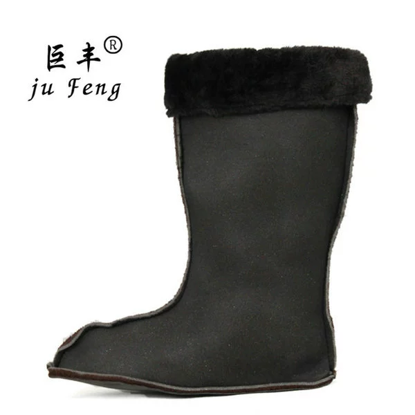 Giày cao gót 2018 Jufeng cộng với cotton cộng với nhung mưa ủng nam nữ đi giày cao gót đế xuồng chống trượt đáy giày keo