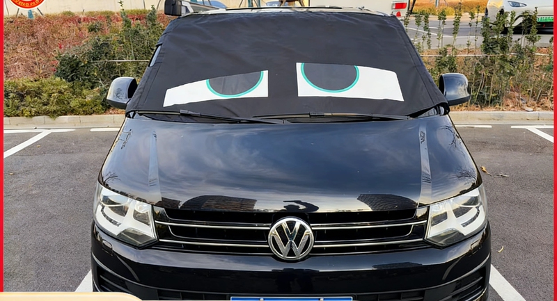Volkswagen Multivan T5, T6, T6.1 Driver and Passenger + Front Window, 600D High-End Sunshade Privacy Curtain