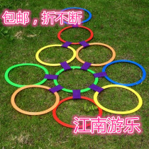 Childrens jumping grid jumping house jumping circle game sensory training equipment parent-child outdoor sports toys
