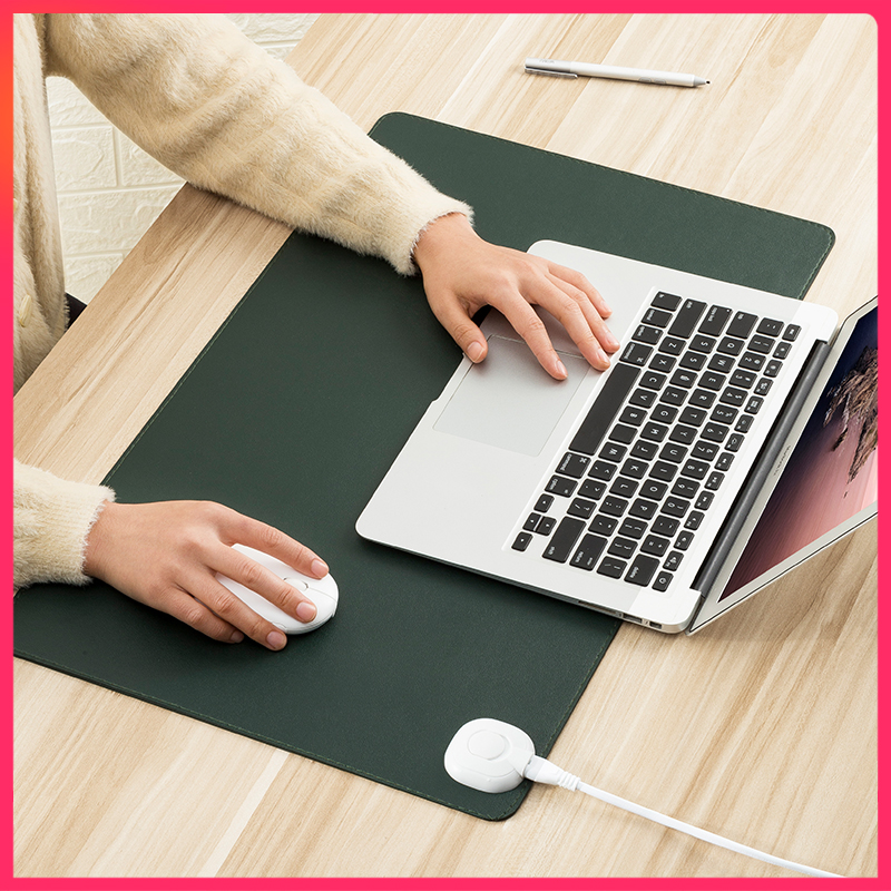 Heated Mouse pad office table pad oversized heating flashlight brain pad keyboard pad winter children learning large office desk pad notebook computer book table pad heating plate set warm 2021