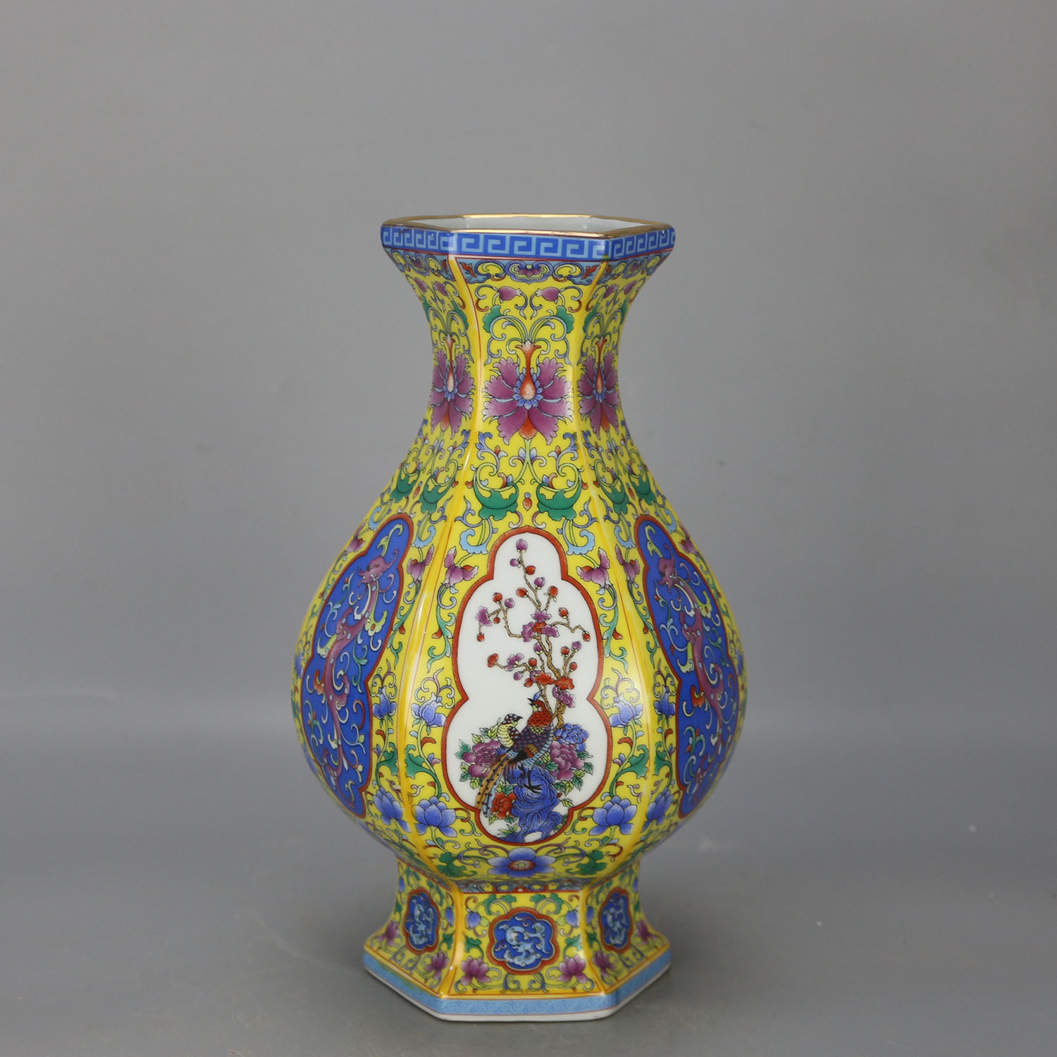 中国 清時代 粉彩花紋掛花瓶 古美術唐物古玩骨董品 AF5036