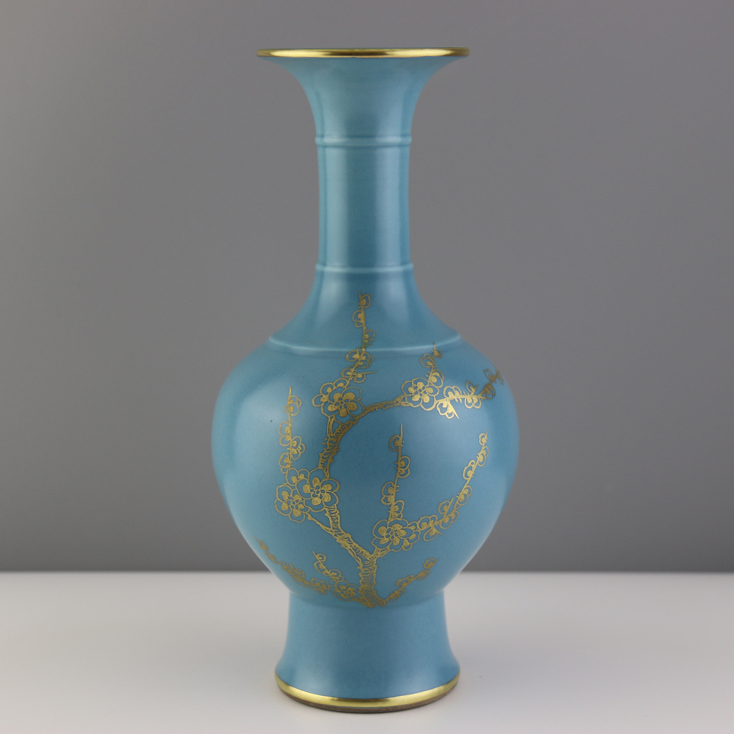 慰SB】中国美術 大清乾隆年製 汝窯天青釉 梅瓶