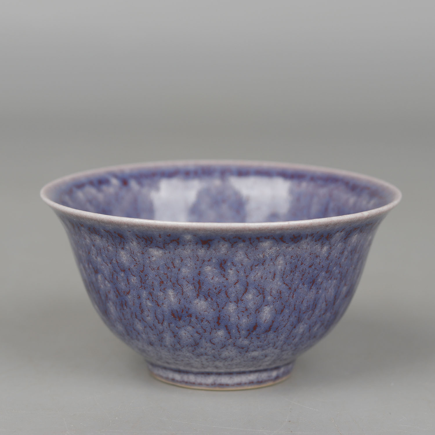 Qing Kangxi year-made beauty drunk kiln changed eggplant skin purple glaze trumpet hand cup kung fu tea cup wine cup antique antique