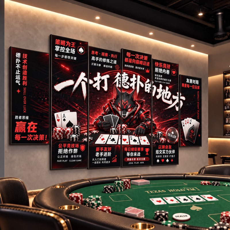 A Place for Playing Poker, Texas Hold'Em Poker Hall Decorative Paintings, Background Wall Atmosphere Decoration, Decorative Paintings, Hanging Paintings