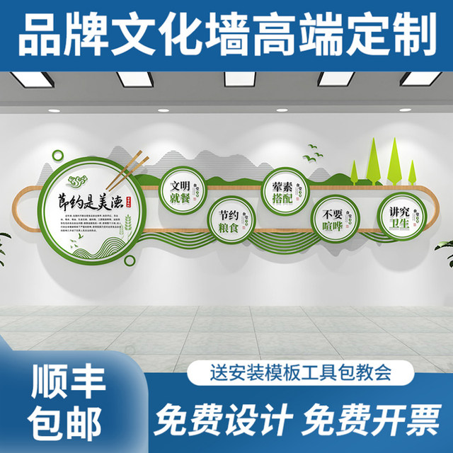 Cherish Food, Eliminate Waste, Food Culture Wall Design, Kitchen, Campus Canteen, Hotel, Restaurant Decoration, 3D Wall Stickers