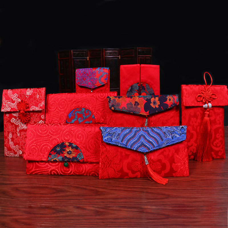  Cloth red packets red packets of satin red envelopes handmade wedding brocade China windy with great change of mouth RMBten thousand-Taobao