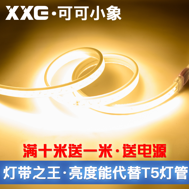 220v double-row LED light with living room ceiling home white light super bright 180 Pearl line light strip outdoor waterproof