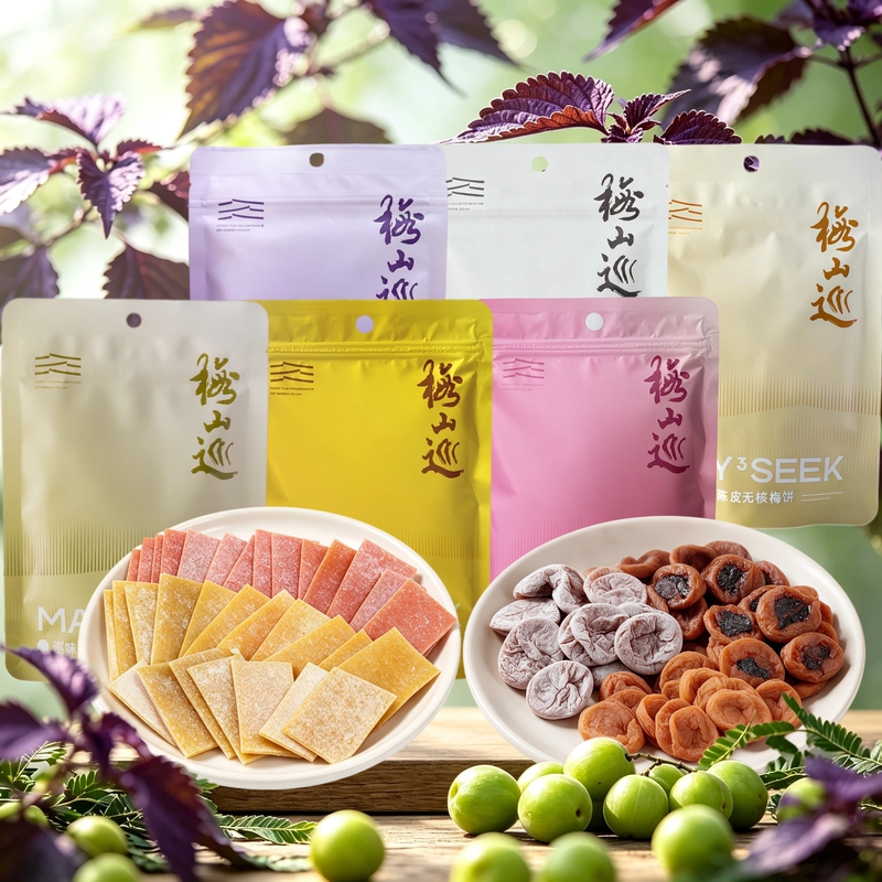 Meishan Xunyou Mandarin Plum Slices, Perilla Plum Cake, Original Japanese Style Tangerine Peel Plum Cake, Seedless Plum Preserved Fruit Snack