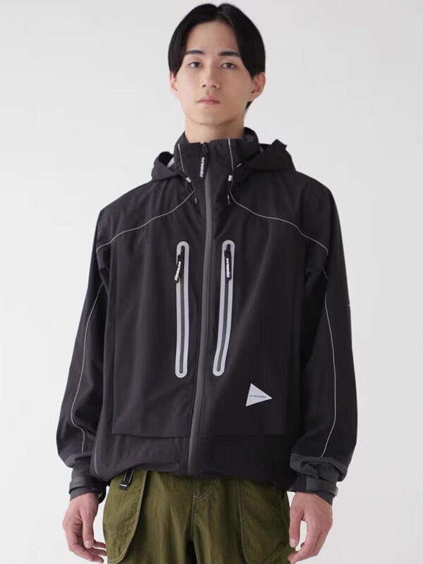 And Wander Fully Taped Pertex Waterproof Reflective Breathable Softshell Outdoor Jacket with Hood