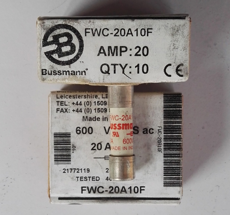 Original BRAND NEW BUSSMANN FWC-20A10F 20A 600V 10 10 38mm FUSE