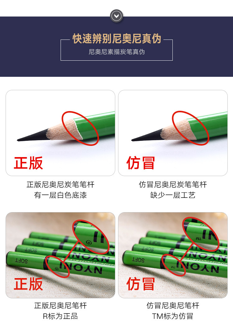 Древесный уголь 尼奥尼素描炭笔美术生专用软中硬性碳笔专业美术速写特软铅笔套装 Nyoni