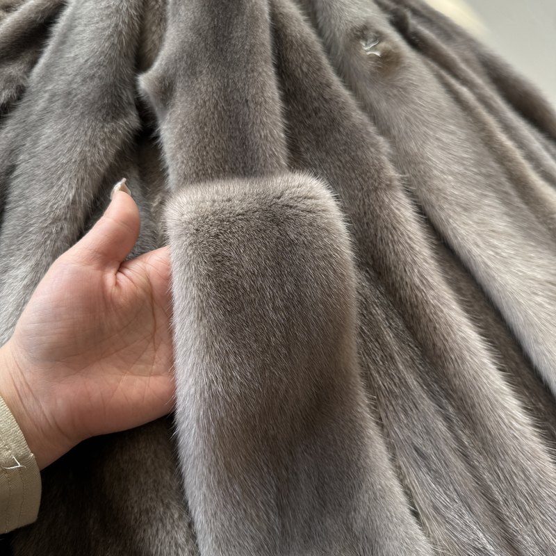 Mink Skin Raw Material Whole Imported Mink Fur Black and White Gray Genuine Leather Mink Fur Collar DIY Handmade Leather