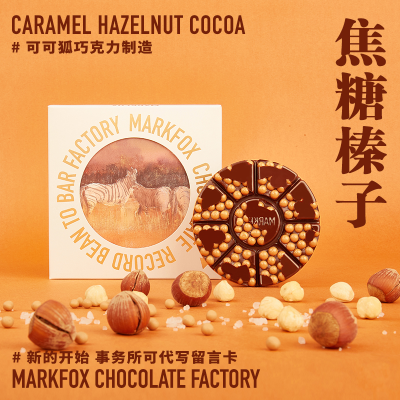 Coco Fox Caramel Sea Salt Milk Dark Chocolate Mini Record Concept Dark Chocolate Single Chip