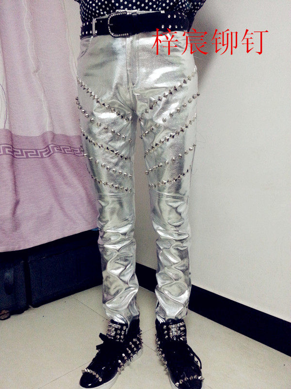 Pantalon cuir homme serré - Ref 1485352 Image 51