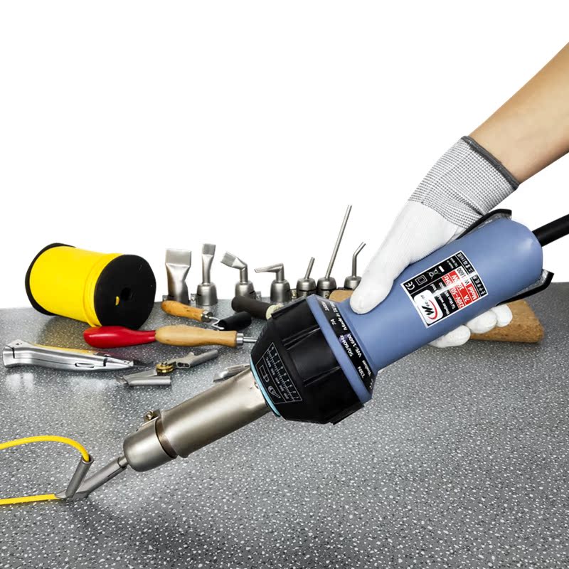 Imported PVC floor plastic welding gun PP plate welding hot air gun 1600W tempering belt delay trash can welding