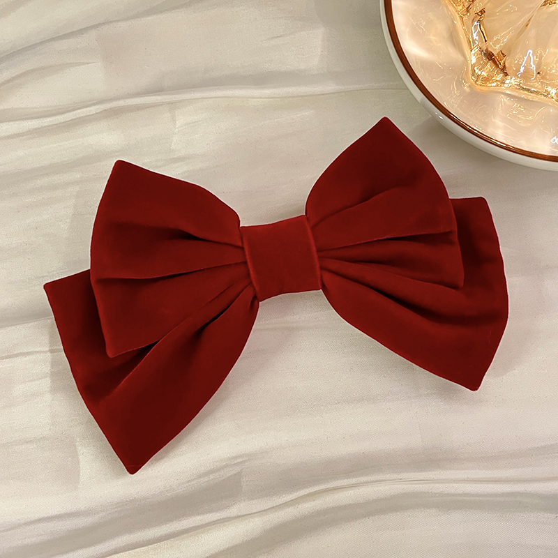 images 28:New Year's Red velvet Butterfly Blade Hair Cover with High-Level Faith Card Fashion on the Side of the Female Head