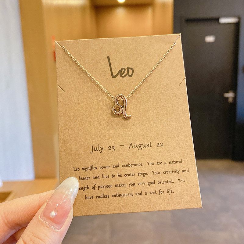 9 × Leo GoldTwelve constellations constellation Pendants 2021 new pattern Simplicity Necklace female Minority Sense of design Light luxury lovers necklace