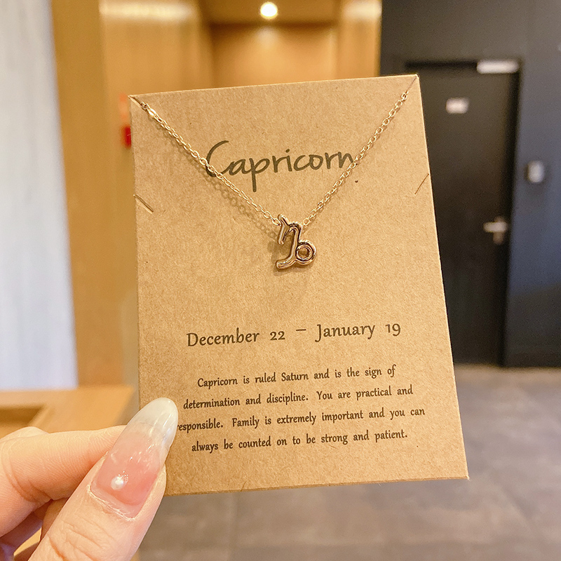 4 X Capricon GoldTwelve constellations constellation Pendants 2021 new pattern Simplicity Necklace female Minority Sense of design Light luxury lovers necklace
