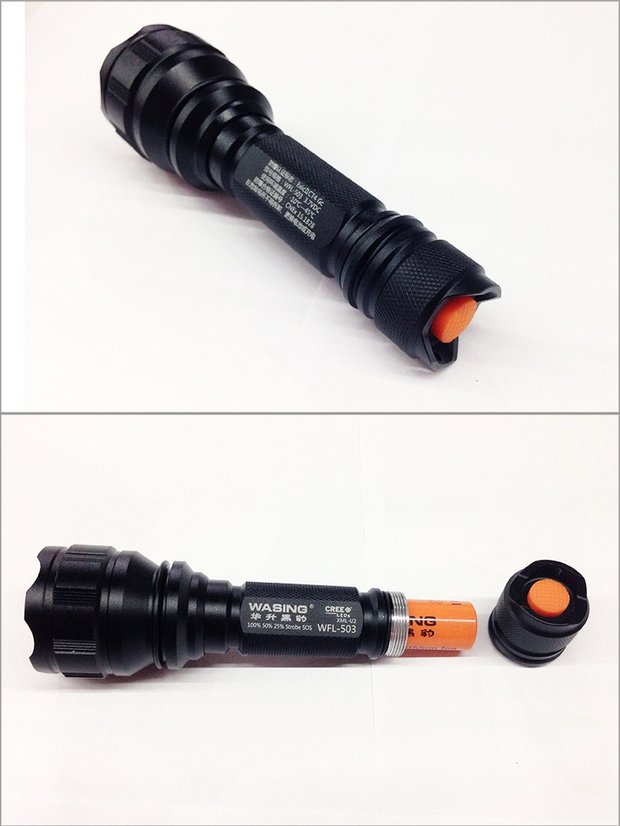 Đèn chiếu sáng ngoài trời Huasheng Panther WFL503 Điểm nổi bật Đèn pin nhôm chống cháy Gửi clip xe đạp đèn pin siêu sáng chính hãng