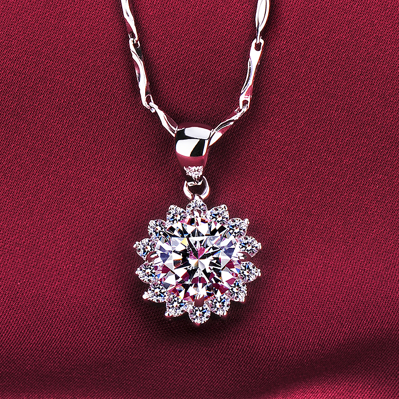 American Moissanite Pendant Necklace D Color Female Diamond Jewelry with Certificate Diamond Pen 70021