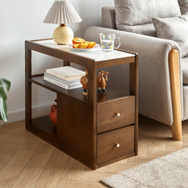 Nordic solid wood side table coffee table side cabinet next to the movable sofa side boiling water slate small locker is extremely narrow