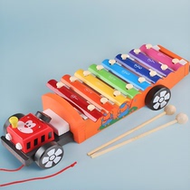 Infants and young children hand playing xylophone 8-9 months baby educational toys 1-2-3 year old boys and girls eight-tone xylophone building blocks