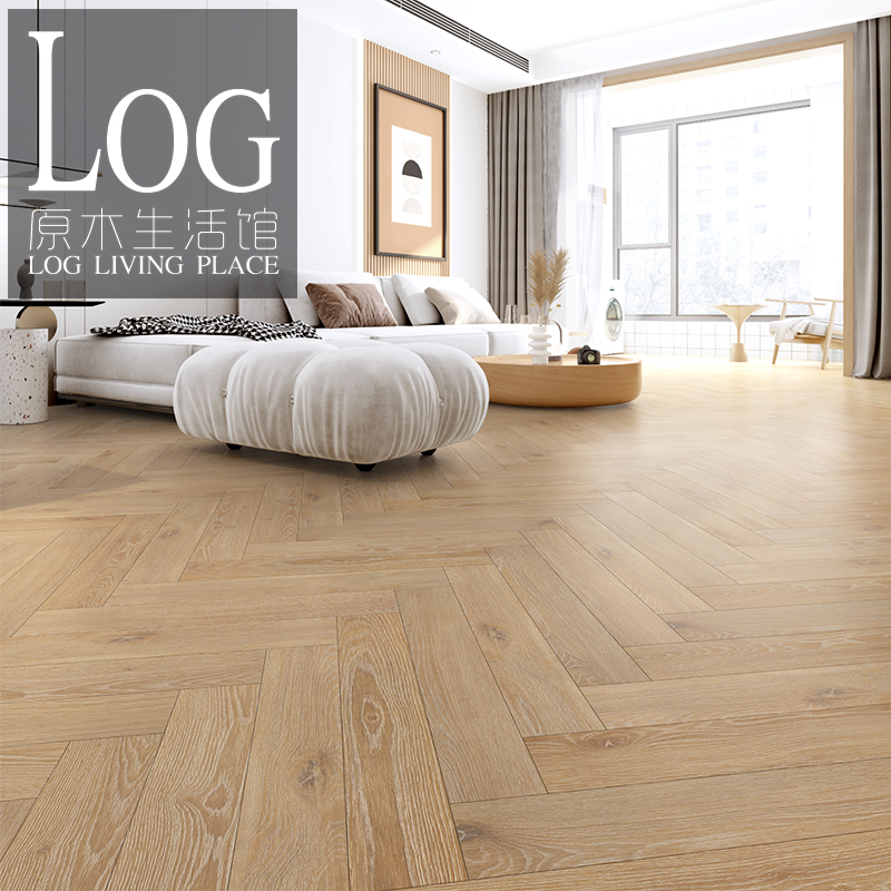 Herringbone reinforced composite wood floor home Nordic Oak environmental protection waterproof floor heating fish bone mosaic factory direct sales