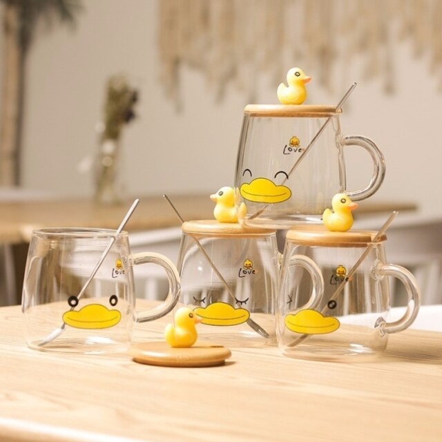 Glass cup Nordic style creative ins simple Korean version girl net red water cup cute girl tea cup home