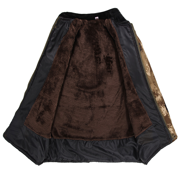 Bảo hiểm lao động overalls cotton và nhung dày áo khoác bông ngụy trang nam cotton bảo vệ lạnh quần áo mùa đông ấm áo khoác thể thao