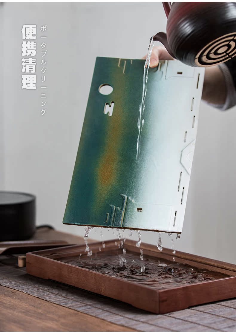 British kung fu tea tea tray was contracted home square, small tea tray storage dry Taiwan tea sea ceramics