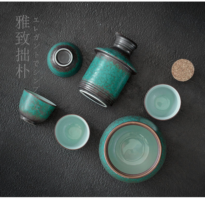 British Chinese rice wine hot temperature wine liquor hip flask of household ceramic antique wine glasses suit heat wine