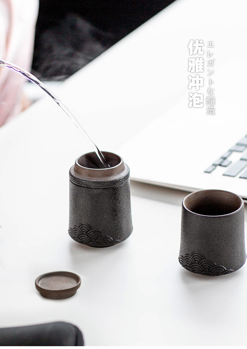 British spray kung fu tea cup suit portable travel ceramic filter tea cup of thick now pot two cup