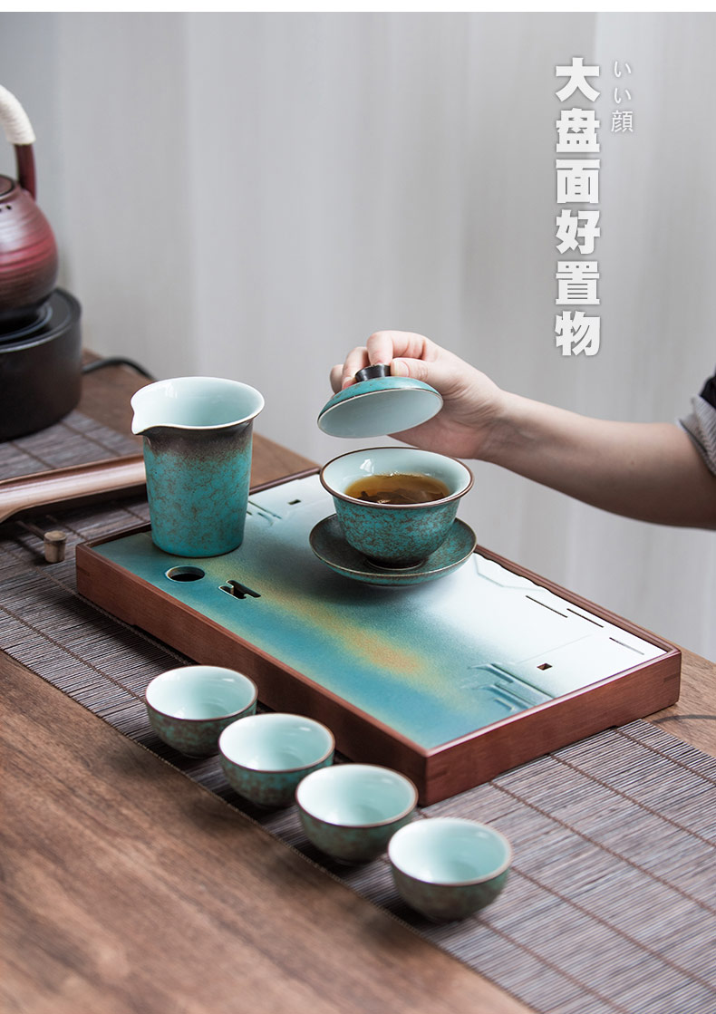 British kung fu tea tea tray was contracted home square, small tea tray storage dry Taiwan tea sea ceramics