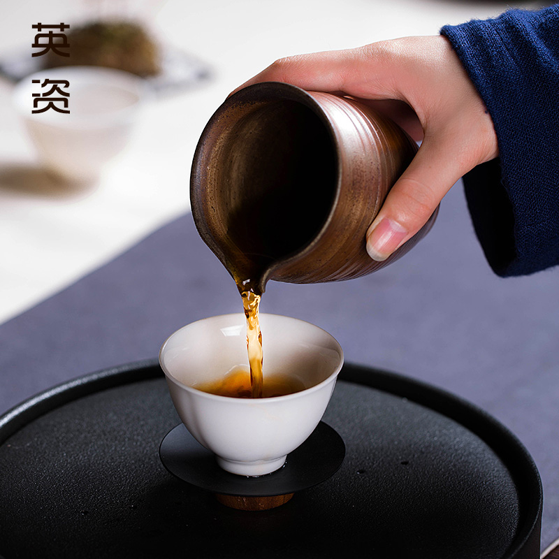 Tea cups a round cup mat kung fu Tea cup pad insulation saucer creative real wood saucer Japanese Tea accessories