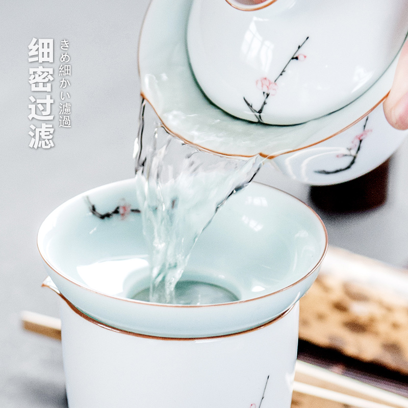 Jingdezhen hand - made celadon) ceramic tea filter kung fu tea tea tea leaves filter tea accessories