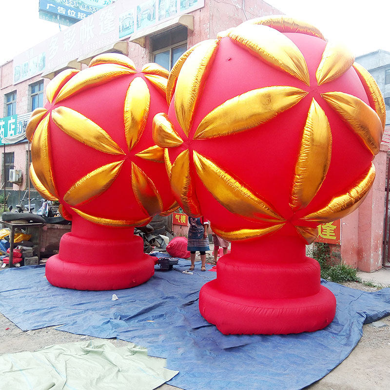 Wedding Celebration Inflatable Arches Post Golden Gas Mold Kirin Lions Celebration Props Embroidered columns Dragon Columns Fire Dragon Columns