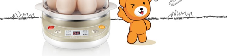 Trứng gấu nhỏ hẹn hẹn thời gian hấp trứng thông minh hộ gia đình hai lớp máy hấp trứng mini tự động tắt nguồn mua nồi lẩu điện mini	
