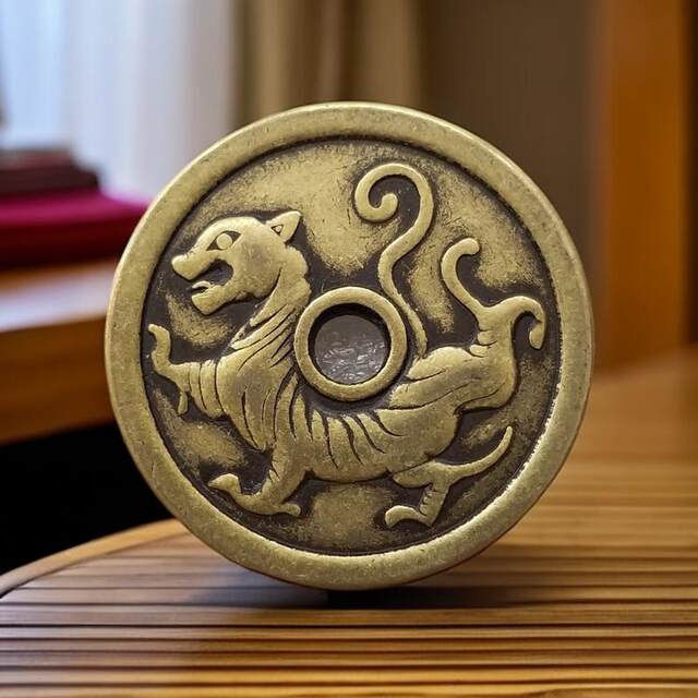 Solid antique four mythical beast copper coins cost 3.2mm