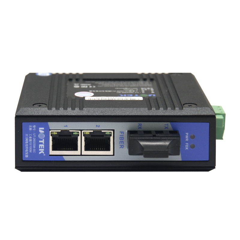 Utek Industrial-Grade 100m 1 Optical 2 Electrical Single-Mode Ethernet Switch Ut-2602Sm/Mm Utek Industrial-Grade 100m 1 Optical 2 Electrical Single-Mode Ethernet Switch Ut-2602Sm/Mm