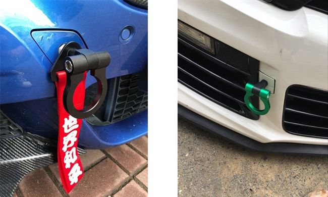 Xe sửa đổi móc treo phía trước và thanh phía sau phổ quát dây đeo vòng trang trí Kéo dây kéo móc kéo che nắp chống va chạm