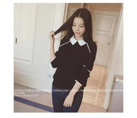 Quần áo mùa thu đông Phiên bản Hàn Quốc của cổ áo búp bê mới tay dài trùm đầu đan áo len đáy áo mỏng phần mỏng mỏng phù hợp với áo len nữ áo kiểu nữ đẹp tuổi 40