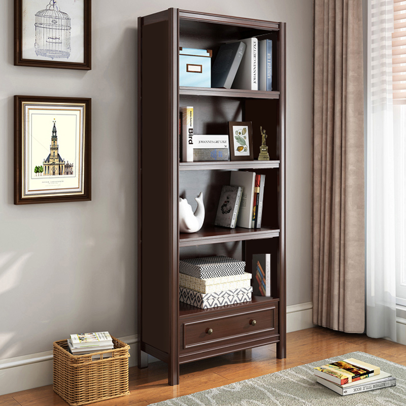 Simple solid wood bookcase containing cabinet accommodating display case American floor multilayer display shelf Shelves Combined Bookshelves