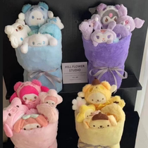 Sanrio Kurome Melody Pudding Dog Cinnamon Dog Cartoon Doll Bouquet