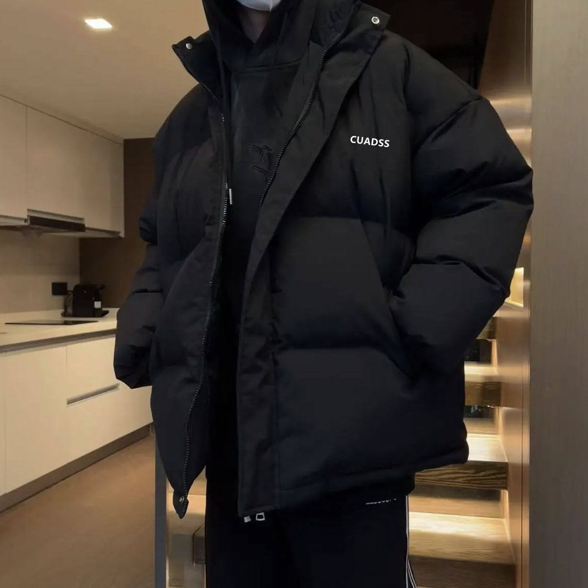 宽松外套棉男款冬季加厚立领棉服，港风印花百搭又保暖_外套_淘宝服装网