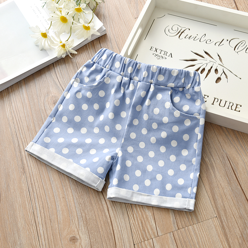 2018 mới nữ quần short bé mùa hè ăn mặc cô gái mặc polka dot polka-dot quăn quần short giản dị