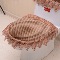 Plush Curry cloth toilet cushion toilet three-piece squatting toilet toilet cover zipper style European Four Seasons Universal