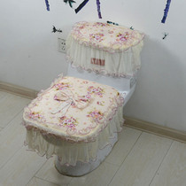 Lace fabric toilet set toilet 3-piece toilet seat toilet cushion toilet seat cushion set custom