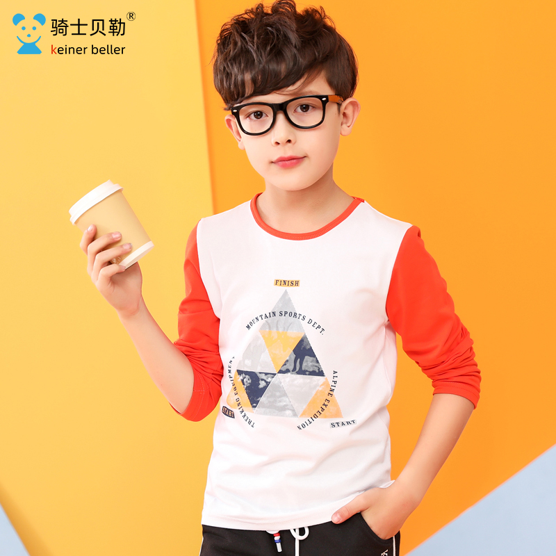 dài tay áo thun T-shirt cotton mùa xuân và mùa thu cho trẻ em áo sơ mi dưới của trẻ em trong chiếc áo khoác mùa thu những đứa trẻ lớn 2020 mới.