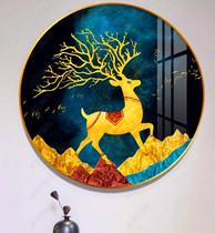 Xinglong Decoration Painting Aluminum Alloy gold phase decoration painting minimalist modern living room sofa background wall hanging painting modern light and luxurious round